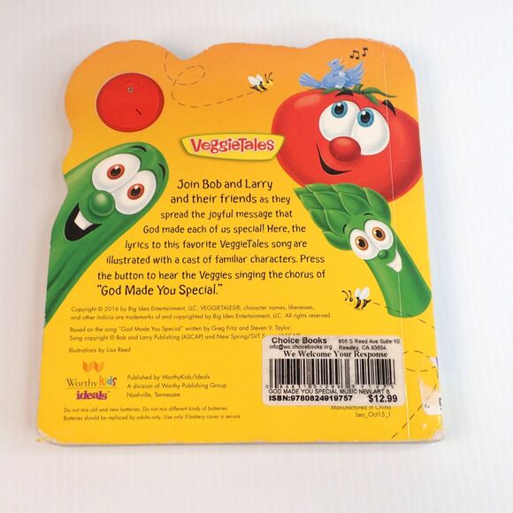 Veggie Tales Book (working) + Bounce 'N Talk Laura Carrot (not working) - Picture 8 of 12